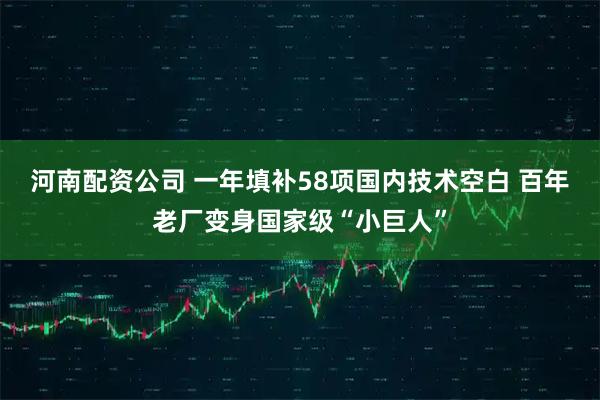 河南配资公司 一年填补58项国内技术空白 百年老厂变身国家级“小巨人”